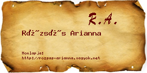 Rózsás Arianna névjegykártya